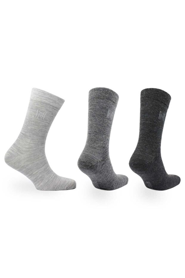 Stockholm Merino Wool Thin Knit Premium Casual Everyday Socks 3 Pack Grey Shades