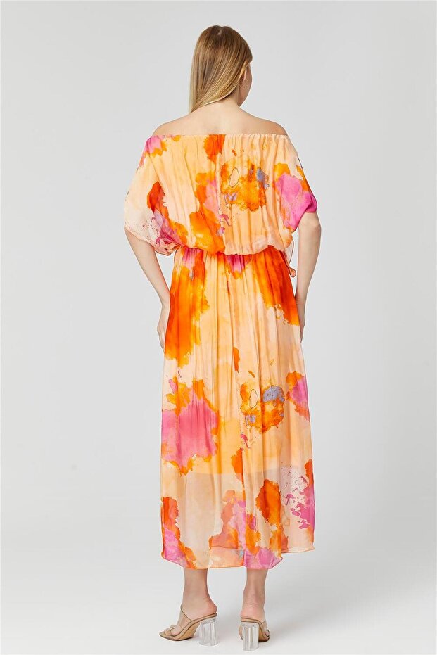 İpek Degrade Elbise - 4