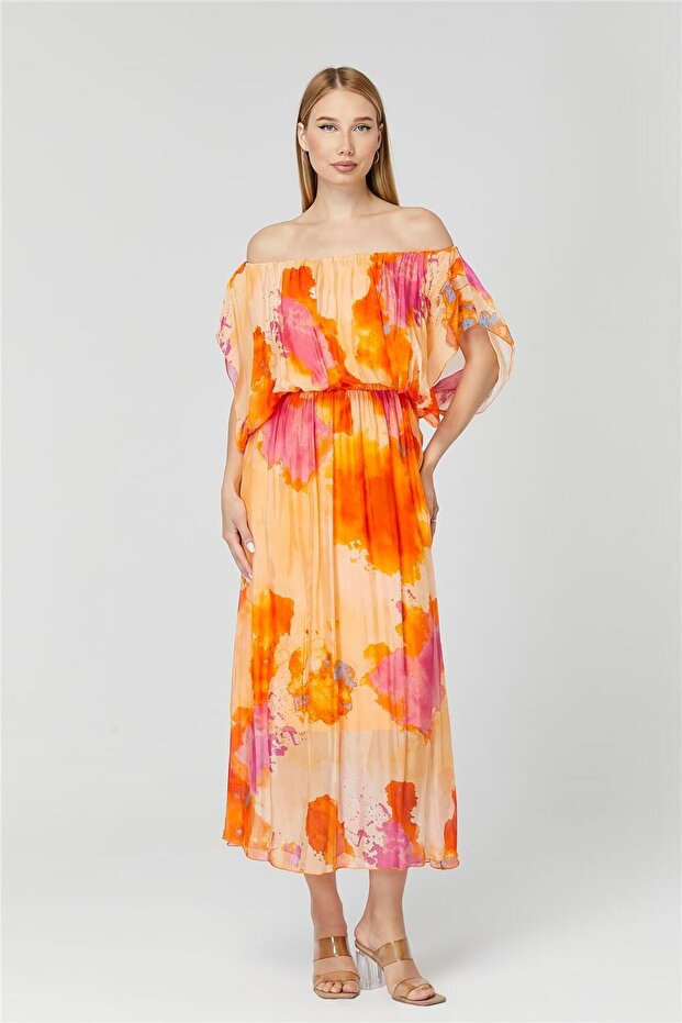 İpek Degrade Elbise - 3