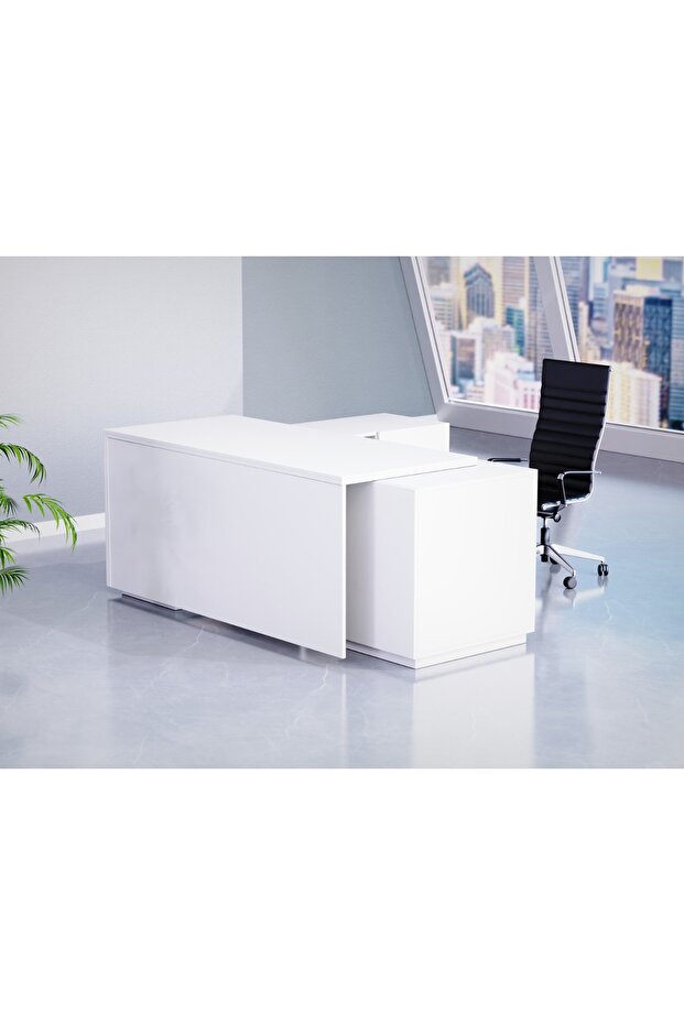 Premium White ED3-LSPW Executive Desk 180 cm