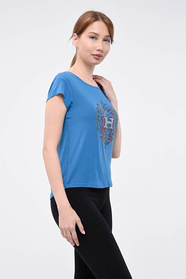 H Baskılı Tshirt - 2
