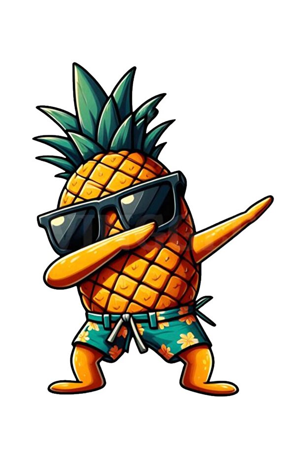 Cool Ananas Sticker Car, Motorcycle, Helmet, Laptop, Glass Sticker 13X11 cm
