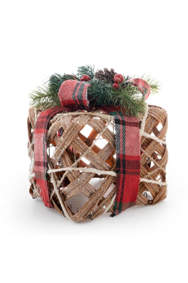 Plaid Ribbon Gift Wrap Brown 18 cm