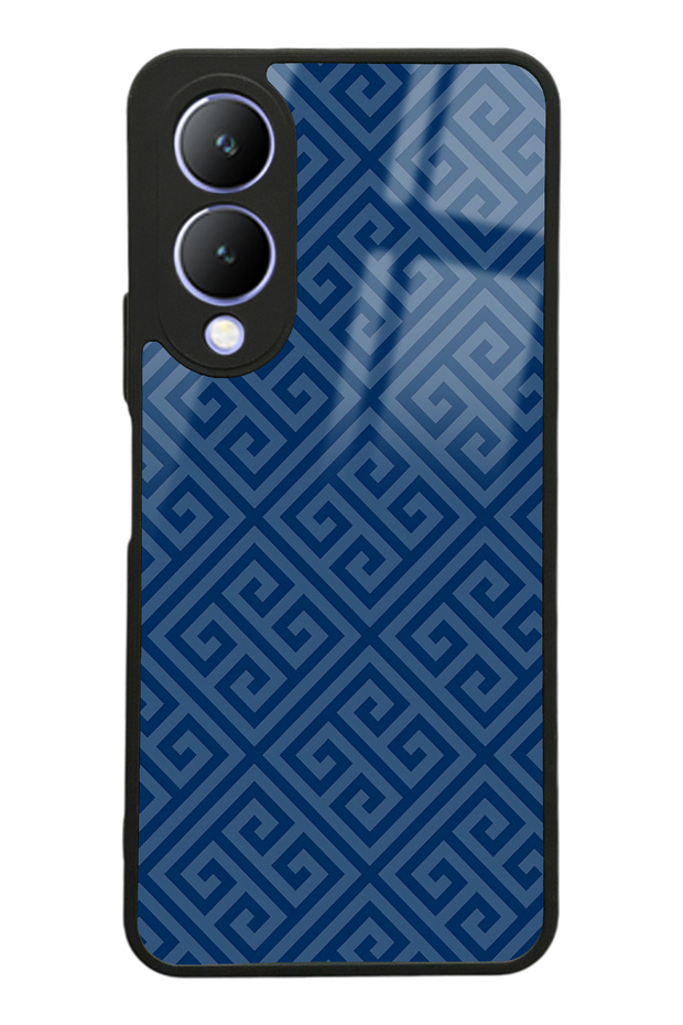 Vivo Y17S Glossy Phone Case with Blue Motif Design