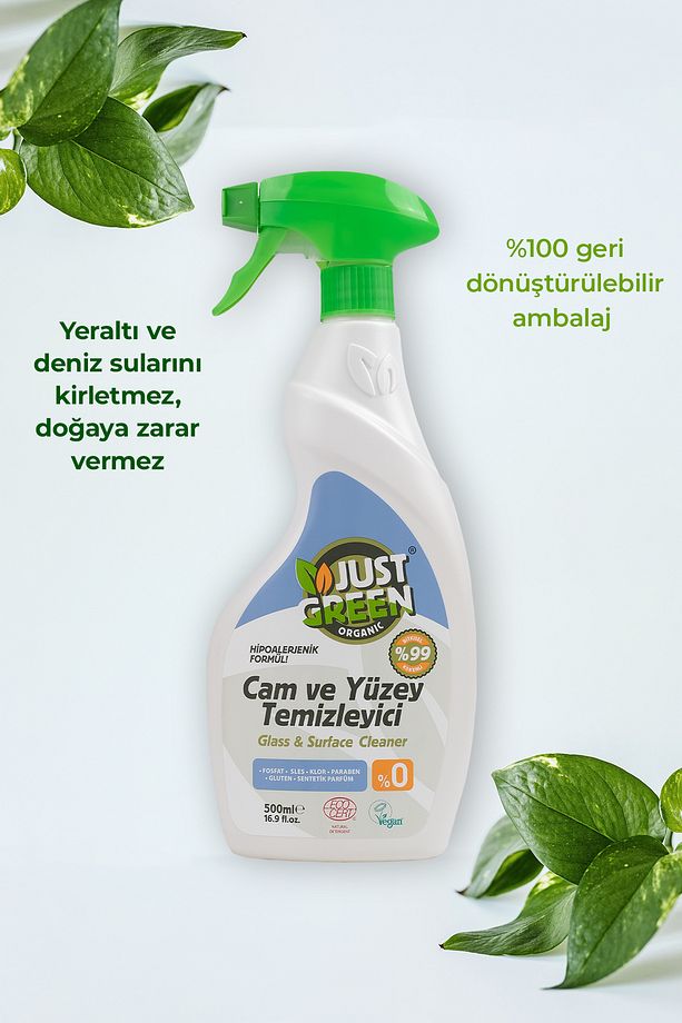 Bitkisel Cam Ve Yüzey Temizleyici, %100 Bitkisel - Doğal Ve Etkili Temizlik (500 ML) - Yerli Üretim - 5