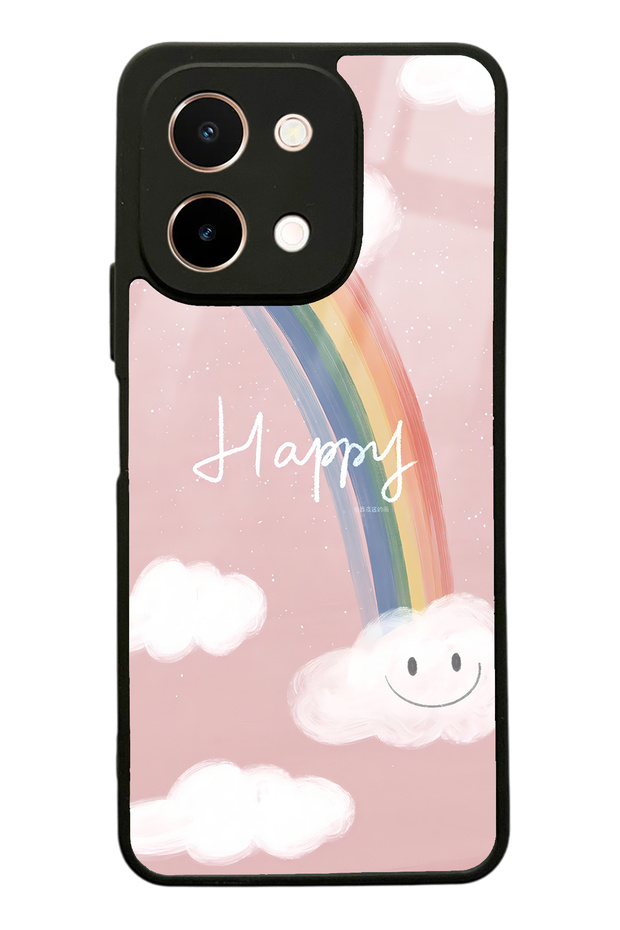 Vivo Y28 Glossy Phone Case with Happy Cloude Design
