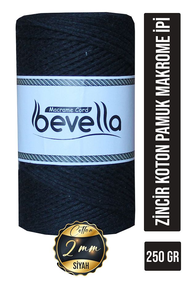Koton Pamuk Makrome İpi 250 gr 2mm Cotton Zincir Makrome Çanta İpi Supla İpi Runner İpi - 1
