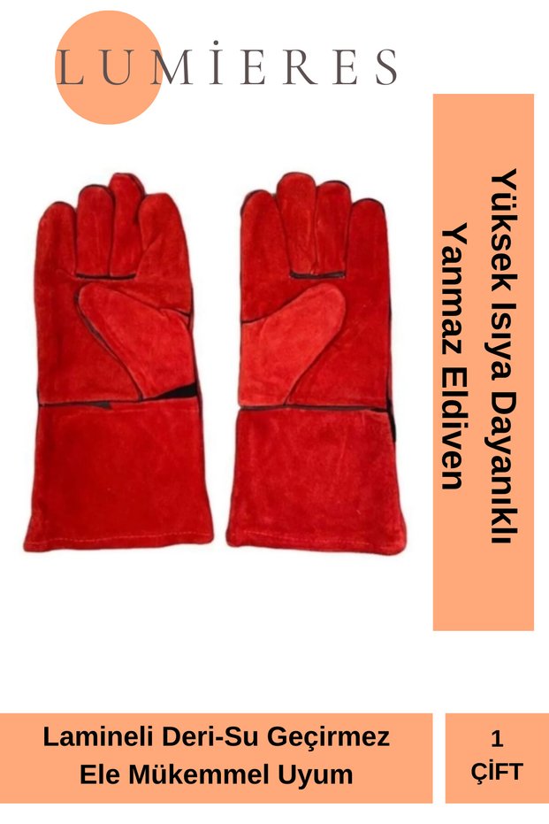 Special Series Heat Resistant Fireproof Welding Fire Waterproof Multi-Purpose Leather Gloves 1 Pair