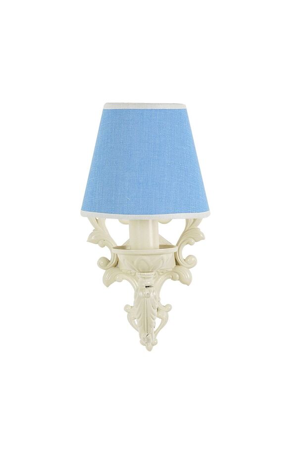 River Single Zamak Metal Cream Sconce - with Blue Cap