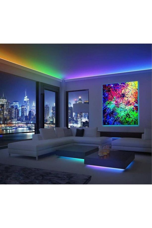 Led Işık Rgb Aydınlatma Animasyonlu 5 Metre Şerit Tak Çalıştır Kumandalı Trafolu Iç Ve Dış Mekan - 1