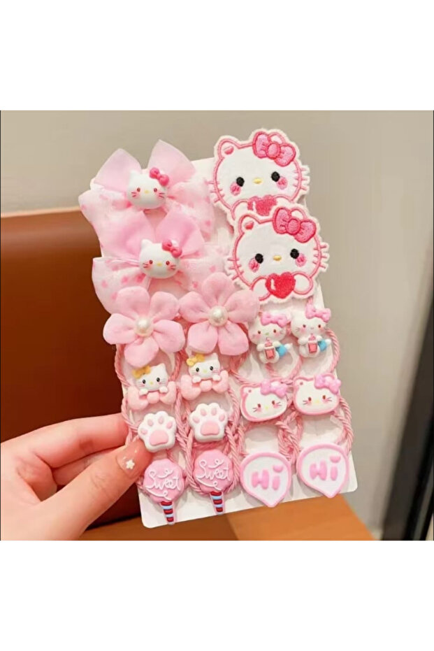 Hello Kitty Patterned Rubber Buckle Set 16 Pieces Birthday