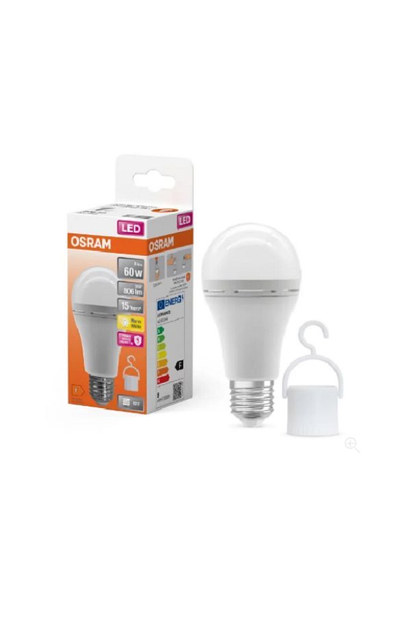 8w E27 Duylu Şarj Edilebilir 2700k Sarı Işık Şarj Edilebilir Şarjlı Led Ampul - 1
