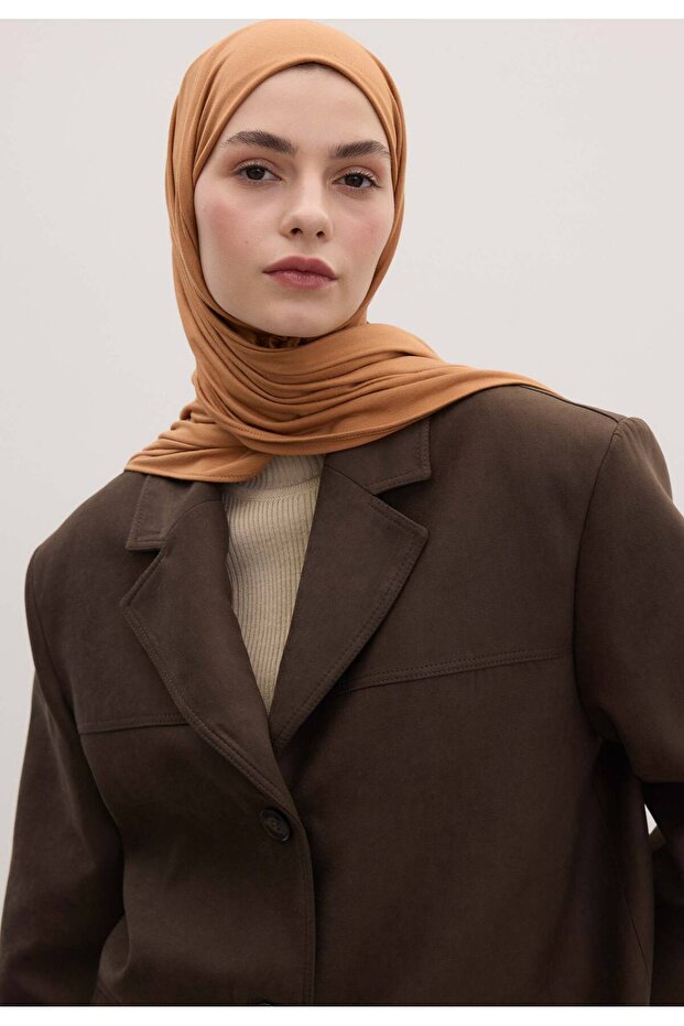 شال قطن ممشط من الخيزران - نمط قشرة القرفة - 4