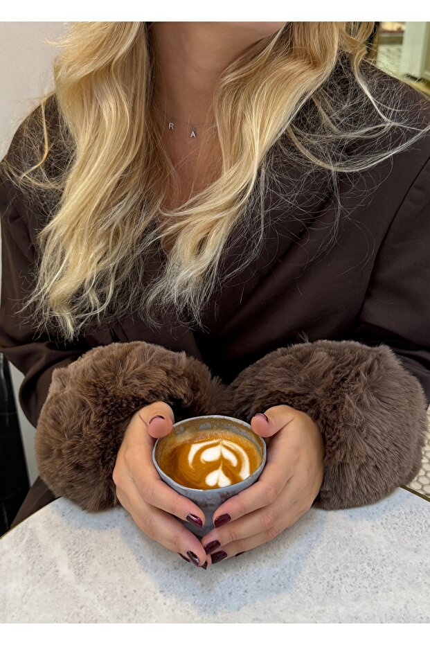 Brown Soft Textured Winter Arm Sleeve Bracelet