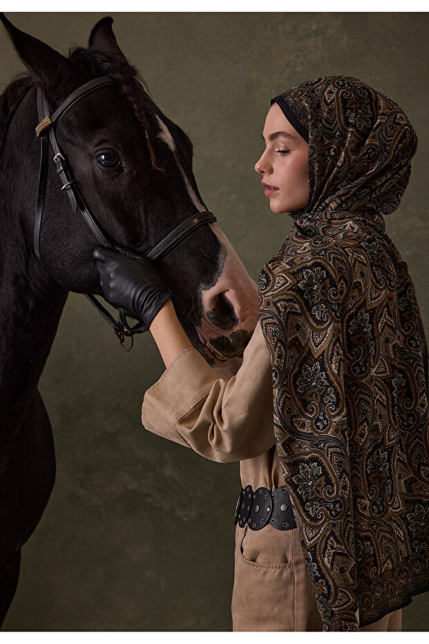 شال بنمط صدى عتيق عاري - 1