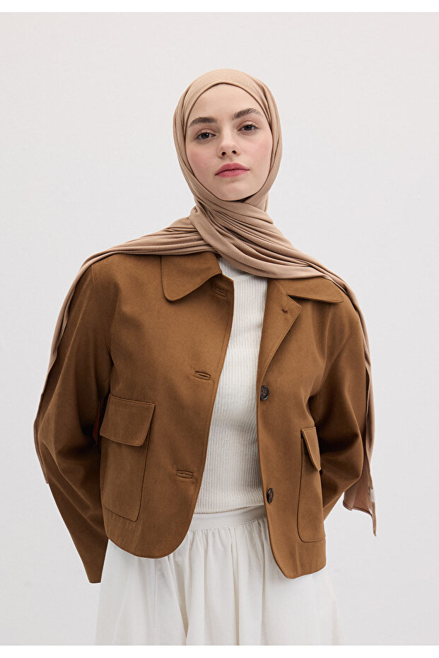 Bamboo Combed Shawl Hazelnut Shell - 1