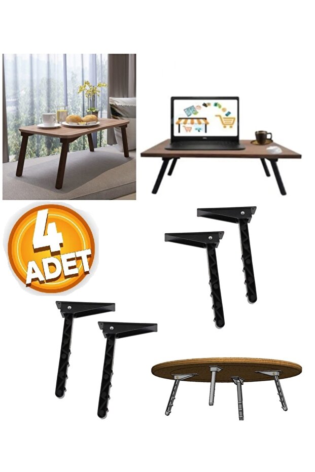 Yer Sofrası Ayağı Katlanır 4 Adet, Sevis sehpası Sini Ayakları Katlanır plastil 4 adet Ayak seti - 2
