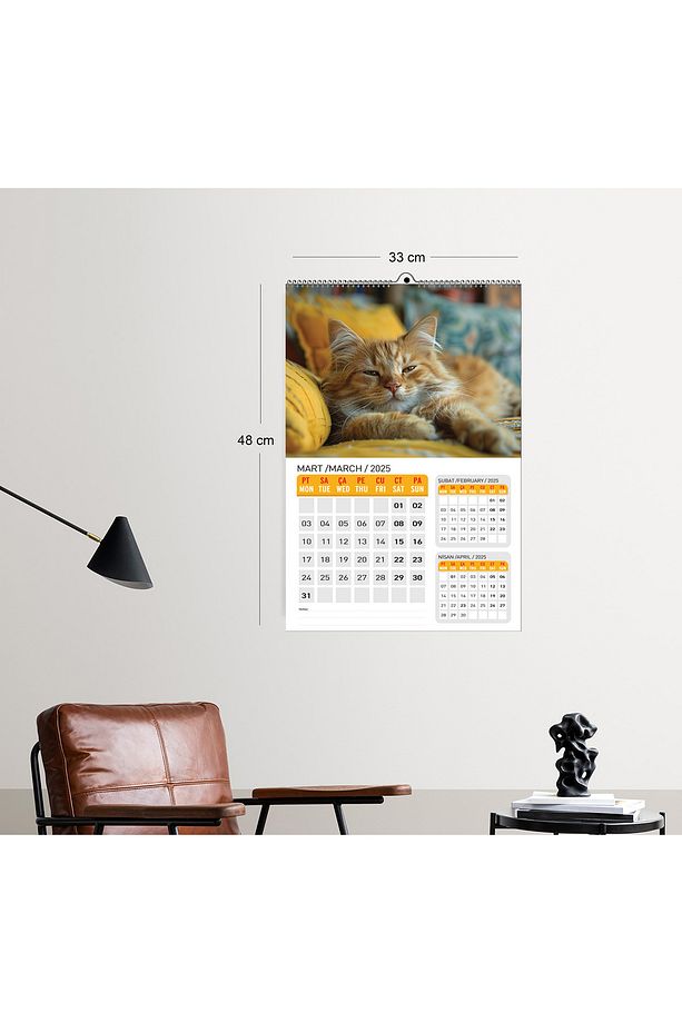 2025 KEDİ KONSEPT DUVAR TAKVİMİ - 4