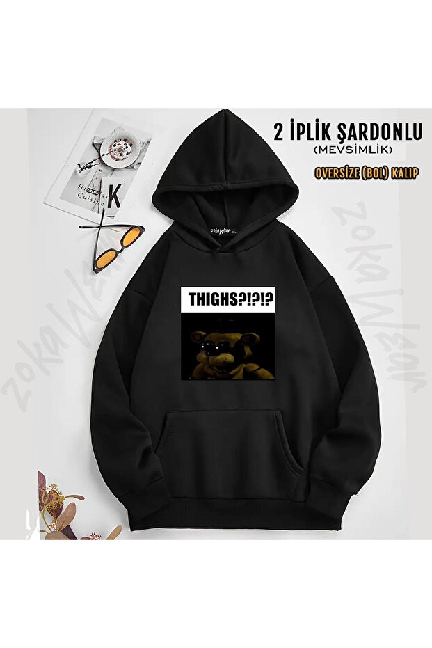 Fnaf Golden Freddy Thighs Printed Hooded Sweatshirt (2 Thread)