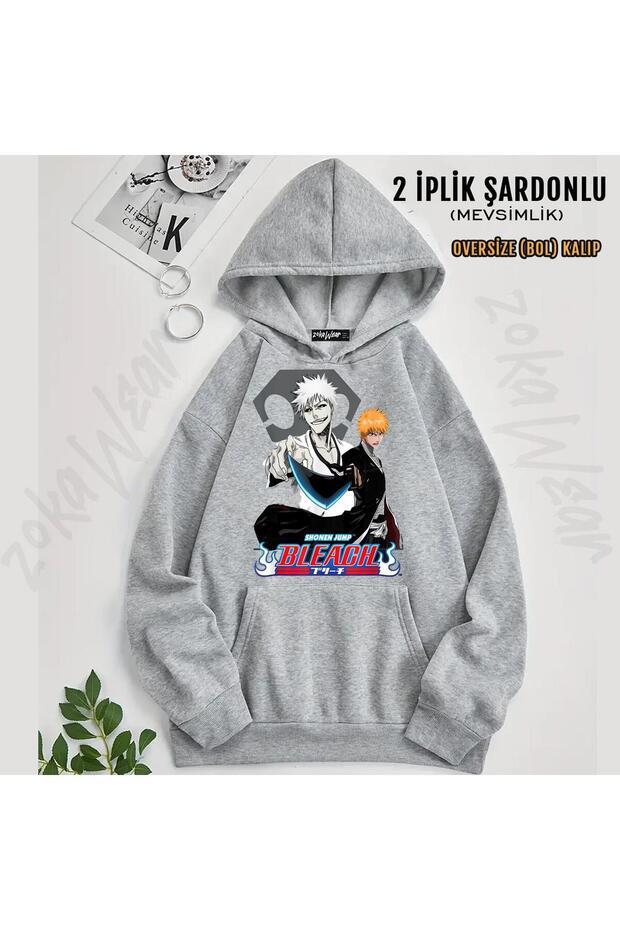 Bleach Ichigo Kurosaki (Vasto Lorde) Printed Hooded Oversize Sweatshirt (2 Thread)