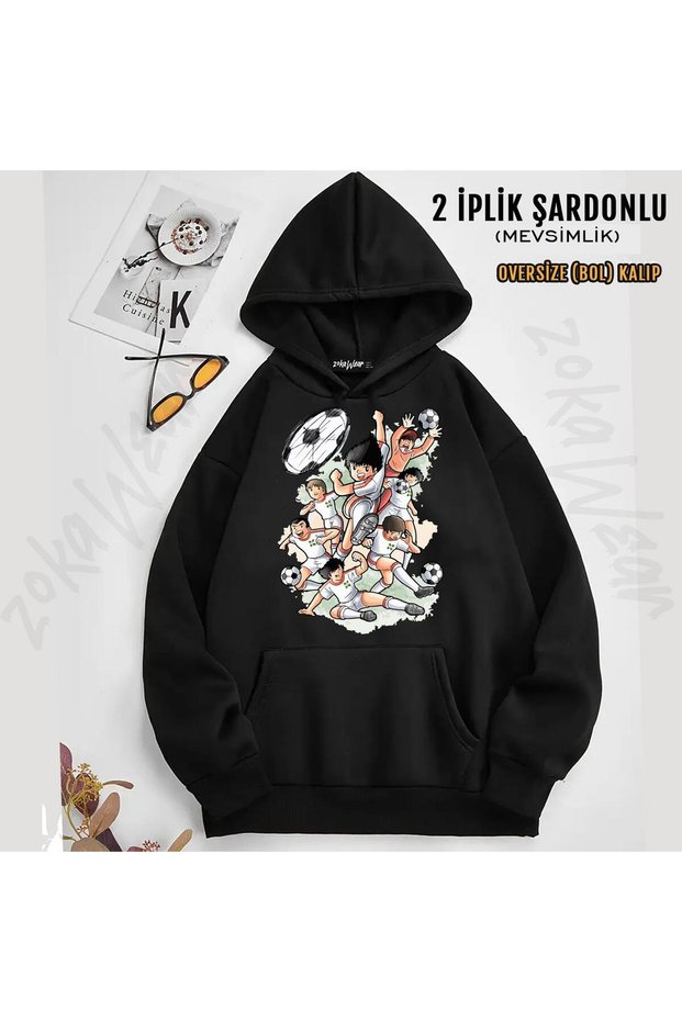 Niupi Football Tsubasa Printed Captain Hooded Sweatshirt - 2 Thread