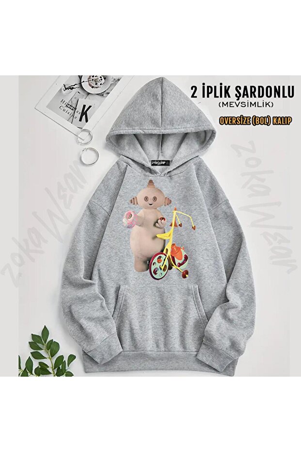 Makka Pakka Printed Hooded Oversize Sweatshirt (2 Thread)