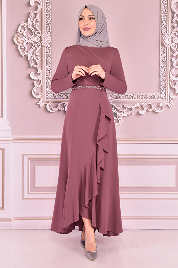 Belted Dress Dusty Rose Kbr5078