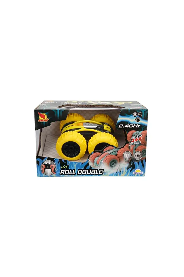 Roll Double 360 Derece Dönen Uzaktan Kumandalı Araba 16 cm 25338 Sarı - 1