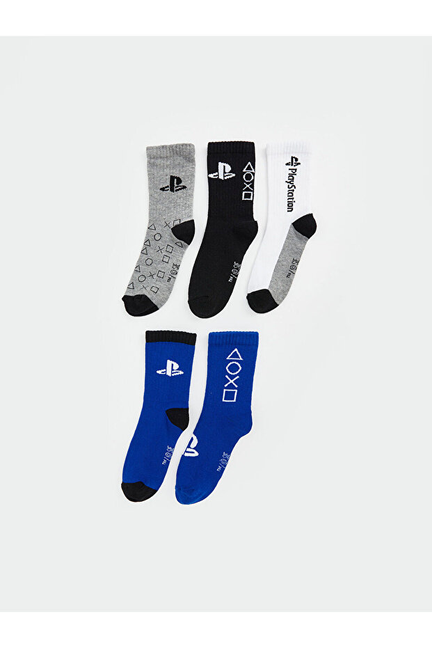 Lcwk Playstation Patterned Boys' Booties Socks Pack of 5 - 2