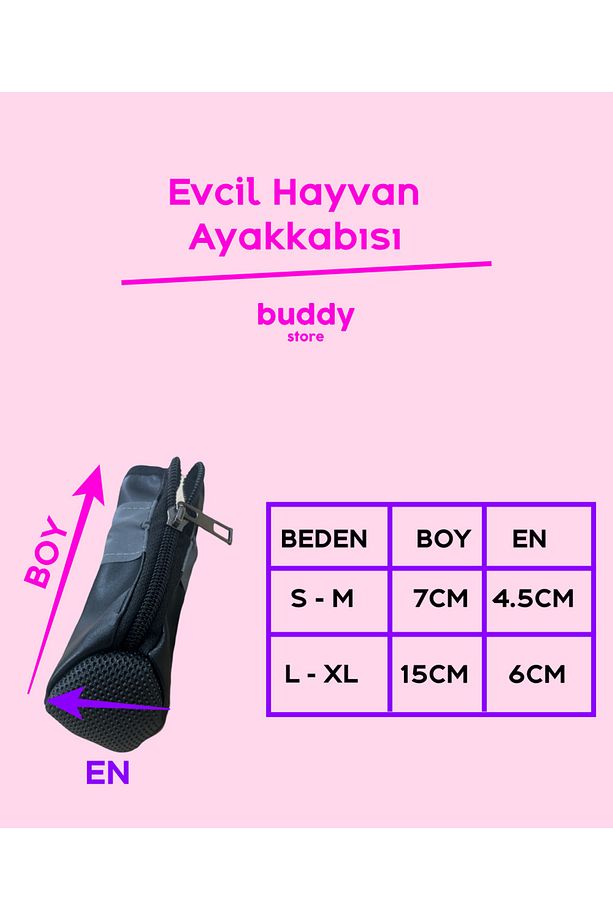 Köpek Ayakkabısı Yumuşak Kaydırmaz Su Geçirmez Taban Fermuarlı & Ayarlanabilir Eğitim Ayakkabısı - 5