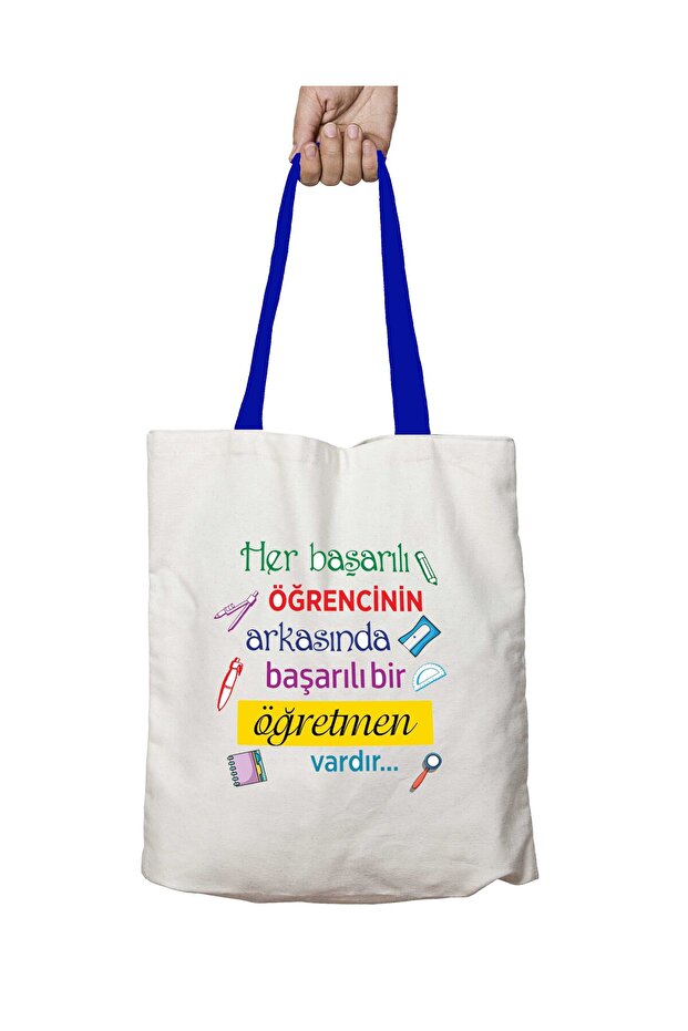 There Are Successful Teachers with Blue Handles and Washable Shoulder Bag