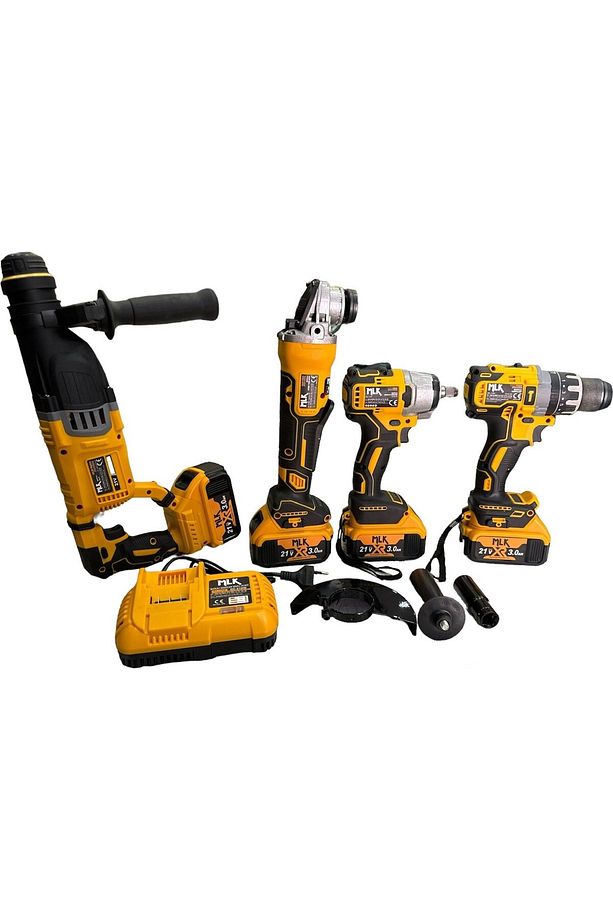 Akülü 4'lü Set (Sarı) 3 Amper 21 Volt 4 AKÜLÜ - 2
