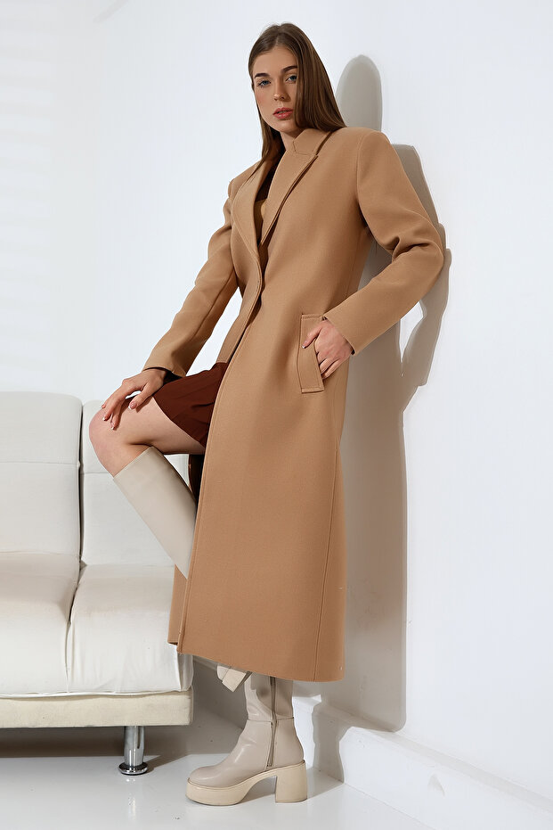 معطف أسفل زر واحد 125 سم قماش مستورد - 5