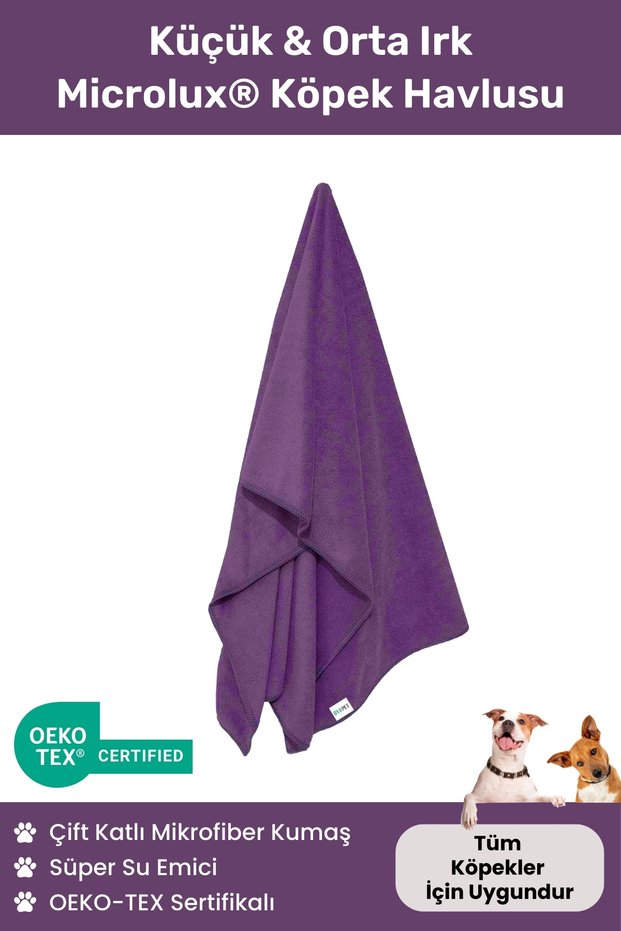 Microlux ® Dog Towel 60X90 cm Microfiber Small and Medium Breed Super Water Absorbent Towel for Drying