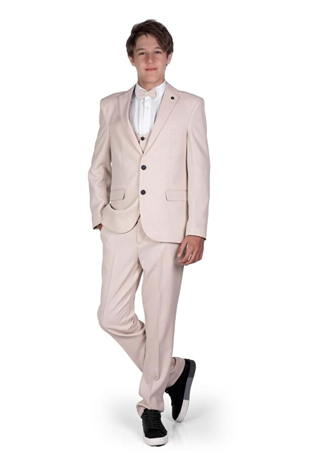 Young Boy's Suit Mnk0544 Beige