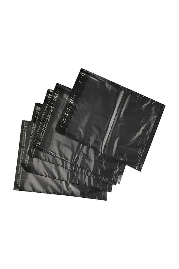 Tek Tarafı Şeffaf Kargo Poşeti - 30x37 Cm - Siyah - 100 Adet - 3