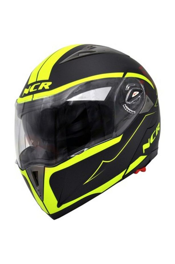 Çene Açılır Kask Parla Siyah Neon Sarı - 1