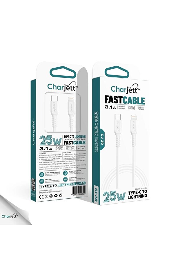 Quick Charge 3.1 25W TYPE-C Lightning Ultra Hızlı Şarj Kablosu - 1