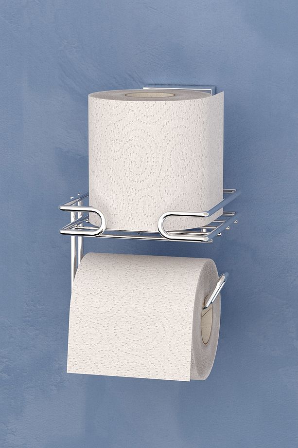 Delme Vida Matkap Yok! Easyfıx Yapışkanlı Yedekli Tuvalet Kağıtlık Krom Ef275 - 2