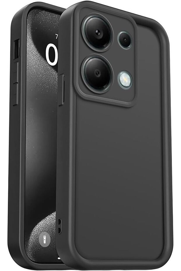 Xiaomi Redmi Note 13 Pro 5G Kılıf Kamera Korumalı Yumuşak Dokulu Darbe Emici Siyah Silikon Kapak - 1
