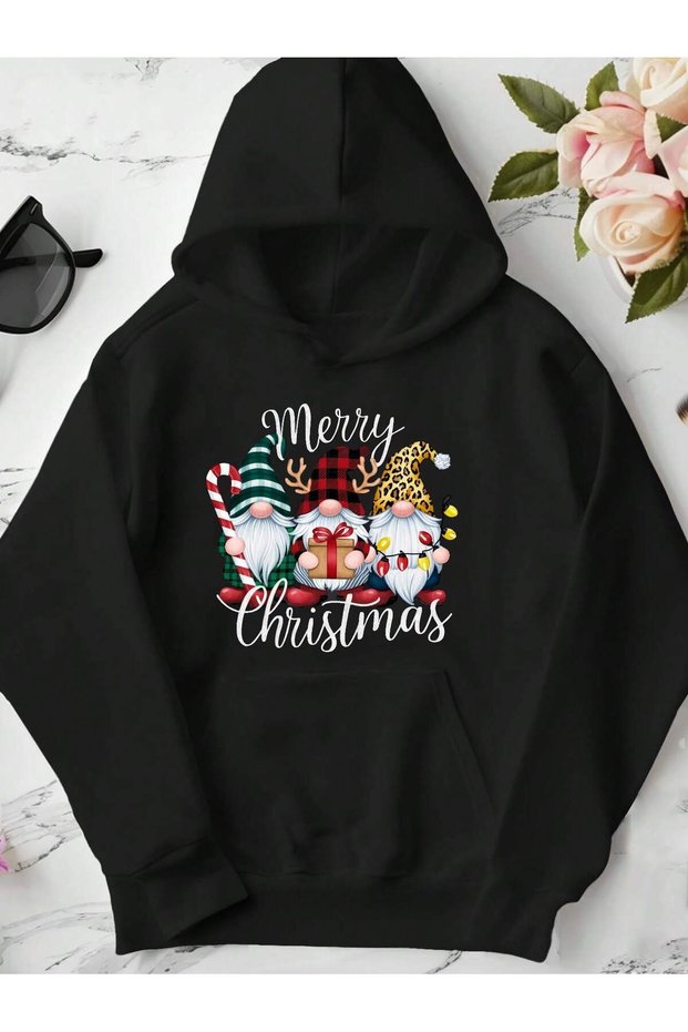 Unisex Merry Christmas Hooded Sweatshirt