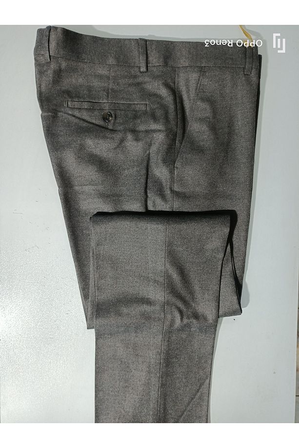 Canteks flanell kaşe yün kumaş pantolon - 1