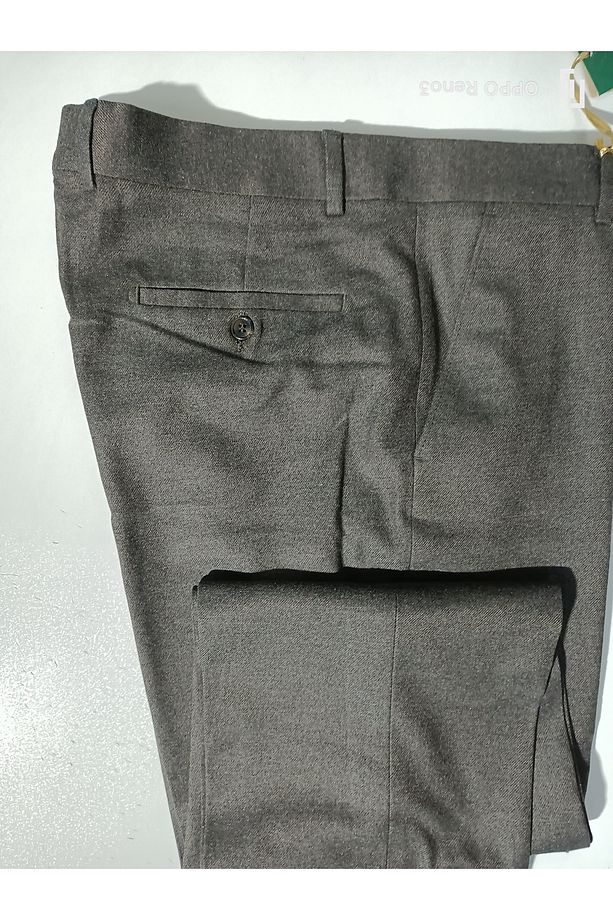 Canteks flanell kaşe yün kumaş pantolon - 3