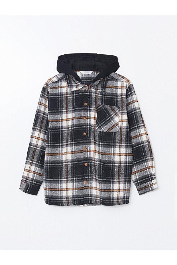 Lcw Kids Plaid Hooded Plaid Boys Shirt Jacket (W4)