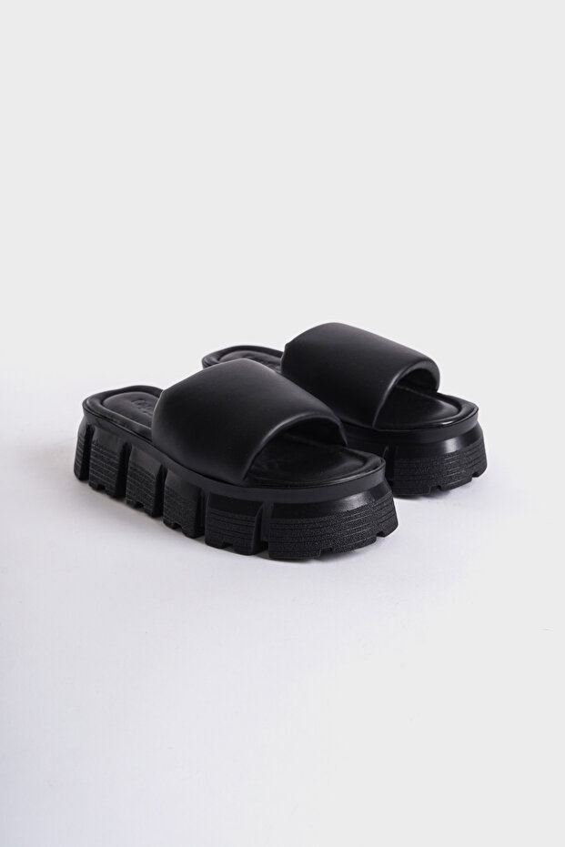 Tello Wedge Heeled Single Strap Women's Slippers