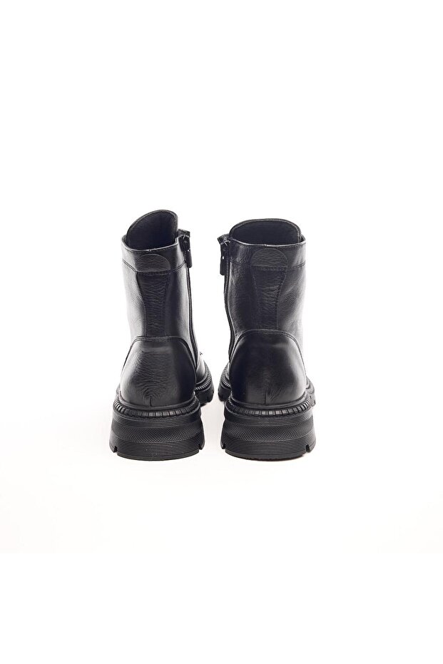 Hakiki Deri Fermuarlı Kadın Bot - 4