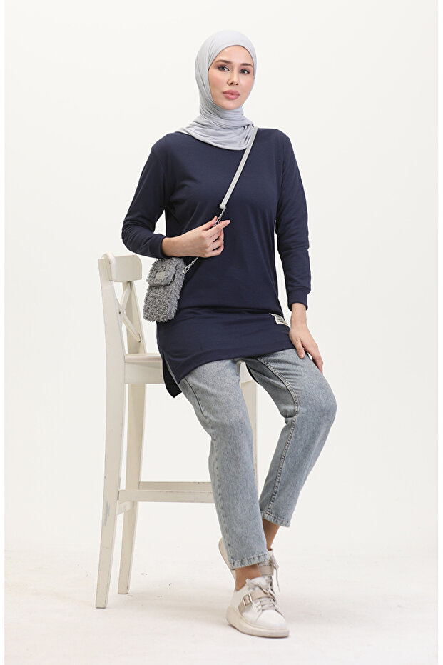 Slit Sports Tunic 0529-04 Navy Blue