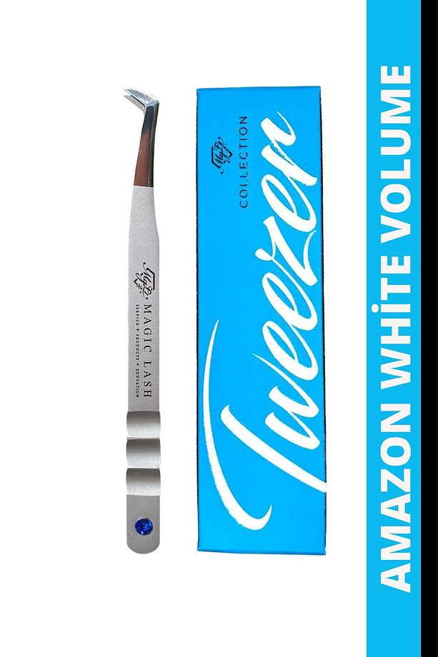 Yeni Model Amazon Ipek Kirpik White /beyaz Volume Cımbız - 5