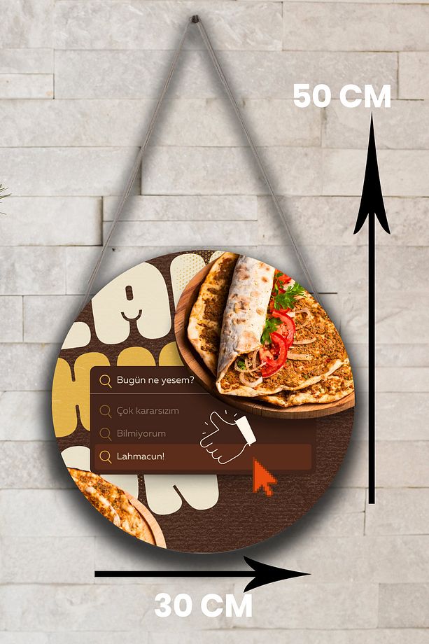 Lahmacun Salonu için Duvar, Kapı, Tek Taraflı Askılı Pano Karşılama Tabelası, Restoran Tablo Süsü - 5