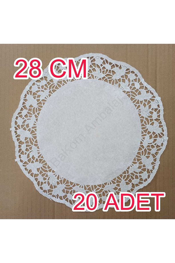 28 Cm Kağıt Dantel Tabak Altlığı ( Dole ) 20 Adet - 1